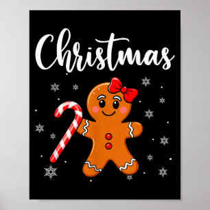Merry Christmas Gingerbread Couple Christmas Pajam Poster