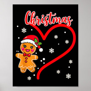 Merry Christmas Gingerbread Couple Christmas Poster