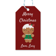 Merry Christmas Gingerbread Cute Gift Tag