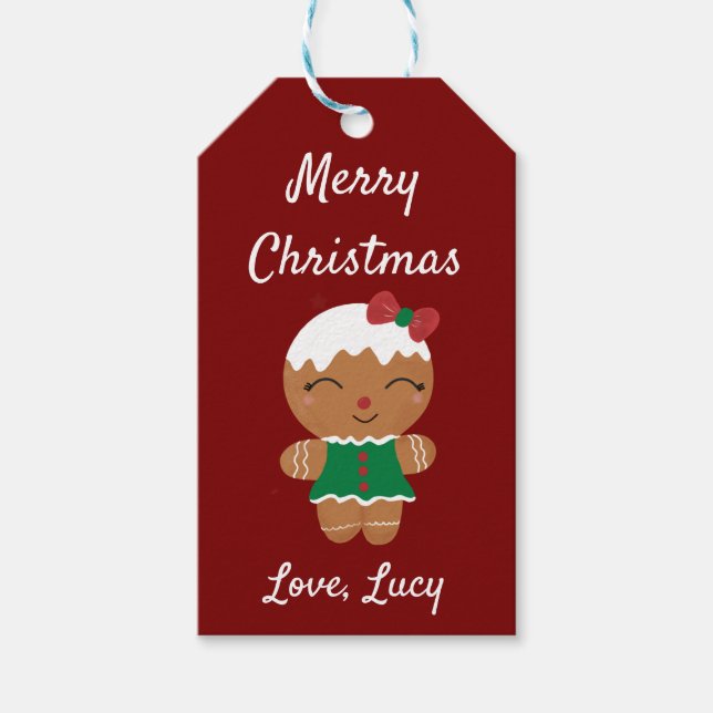 Merry Christmas Gingerbread Cute Gift Tag (Front)