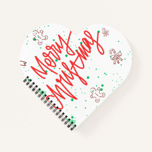 Merry Christmas Gingerbread Design.  Notebook