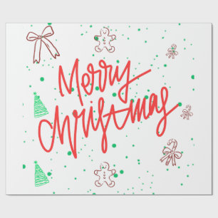 Merry Christmas Gingerbread Design.  Wrapping Paper