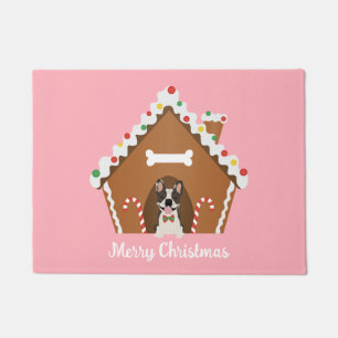 Merry Christmas Gingerbread Dog House Doormat