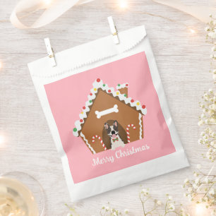 Merry Christmas Gingerbread Dog House Favour Bags