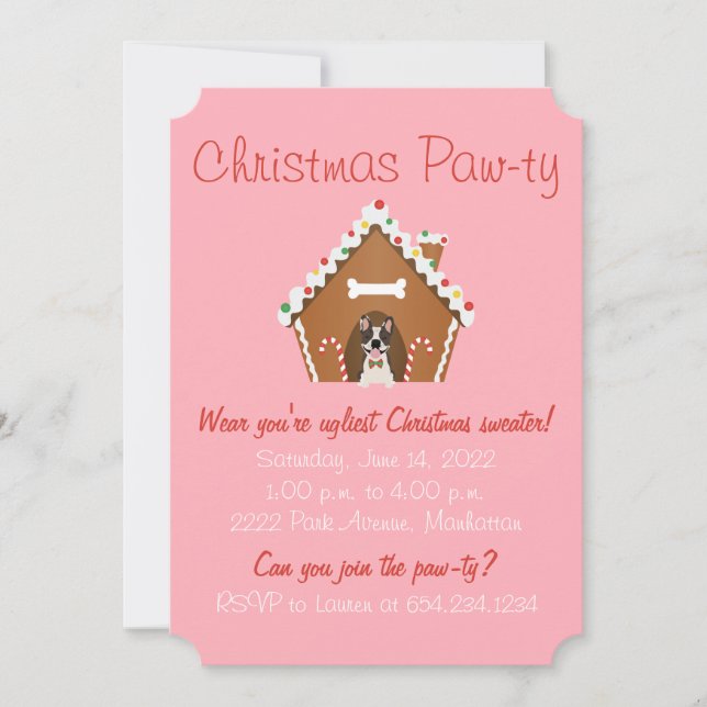 Merry Christmas Gingerbread Dog House Invitation (Front)