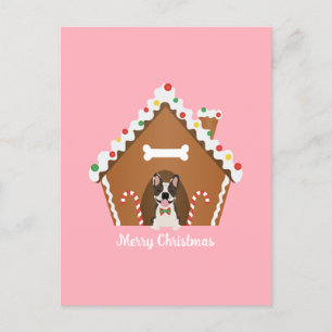 Merry Christmas Gingerbread Dog House Postcard