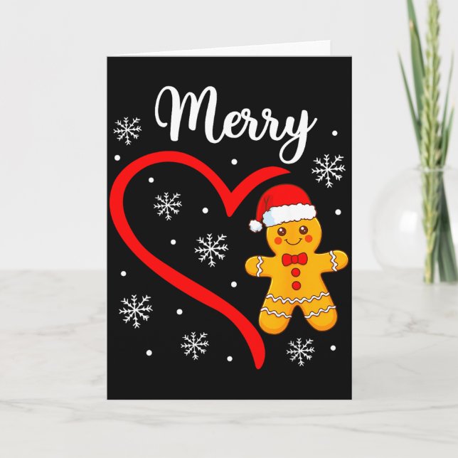 Merry Christmas Gingerbread Family Couples Xmas Pa Card (Front)