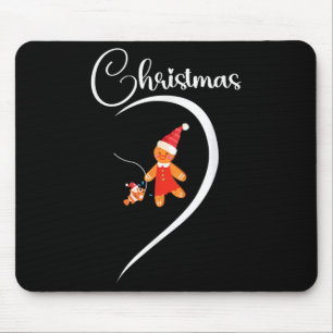 Merry Christmas Gingerbread Fishing Lover Couple C Mouse Mat