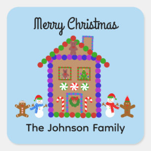 Merry Christmas Gingerbread House #1 Stickers
