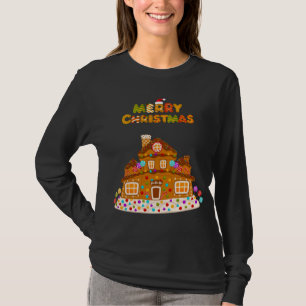 Merry Christmas Gingerbread House Baking Candy Can T-Shirt