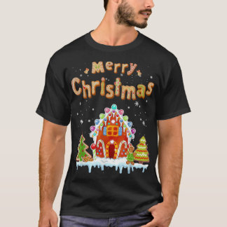 Merry Christmas Gingerbread House Baking Candy T-Shirt