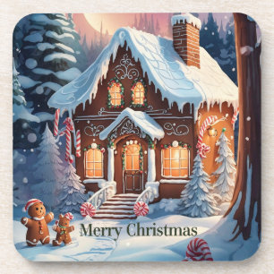 Merry Christmas Gingerbread House  Coaster