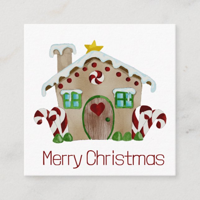 Merry Christmas Gingerbread house Enclosure Card (Front)
