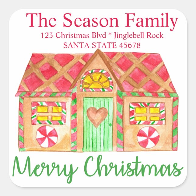 Merry Christmas Gingerbread house Envelope seal (Front)