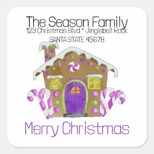 Merry Christmas Gingerbread house Envelope seal (Front)