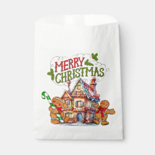 Merry Christmas Gingerbread House Favour Bags