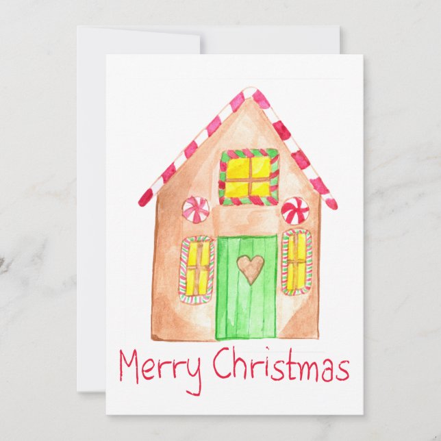 Merry Christmas Gingerbread house Invitation (Front)