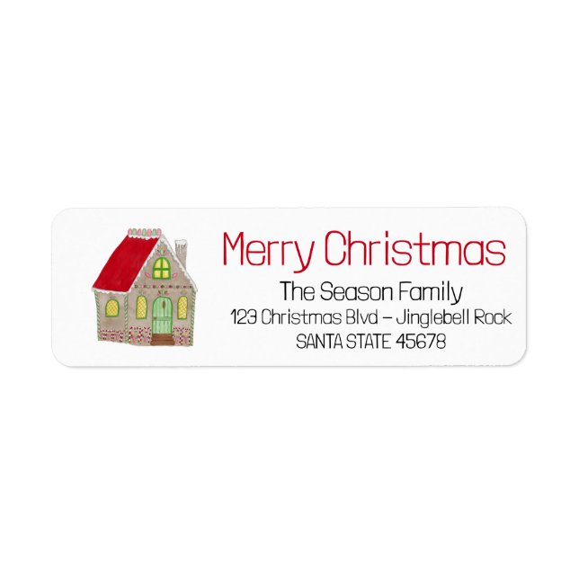 Merry Christmas Gingerbread house Label (Front)