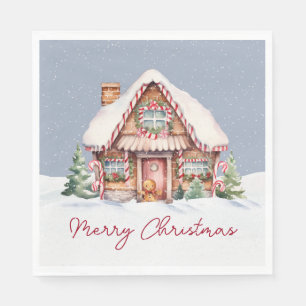 Merry Christmas Gingerbread House Napkin