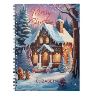 Merry Christmas Gingerbread House Personalised  Notebook