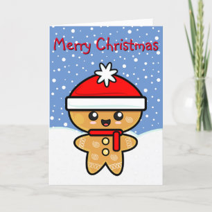 Merry Christmas Gingerbread Man Holiday Card