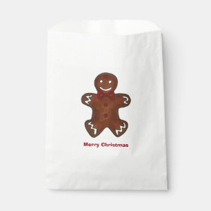 Merry Christmas Gingerbread Man Holiday Cookie Favour Bags