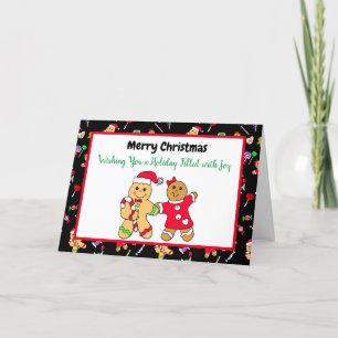 Merry Christmas Gingerbread Man Holiday Recipe  Ca Card