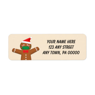 Merry Christmas Gingerbread Man in Face Mask 2020
