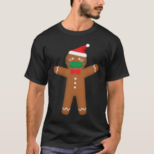 Merry Christmas Gingerbread Man in Face Mask 2020 T-Shirt