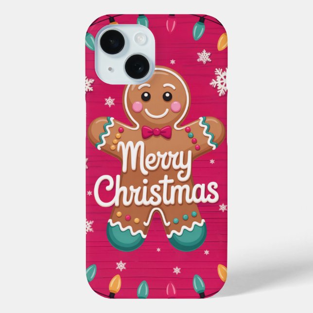 Merry Christmas Gingerbread Man iPhone / iPad case (Back)