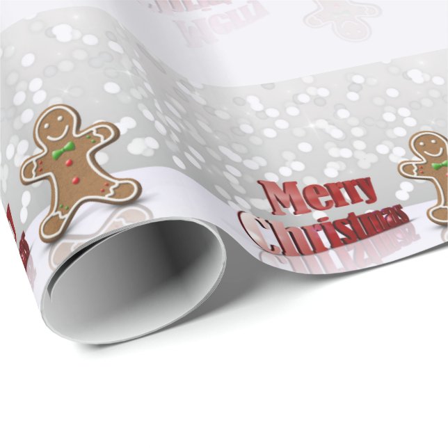 Merry Christmas Gingerbread Man Wrapping Paper (Roll Corner)
