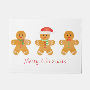 Merry Christmas Gingerbread Men Doormat