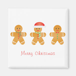 Merry Christmas Gingerbread Men Magnet
