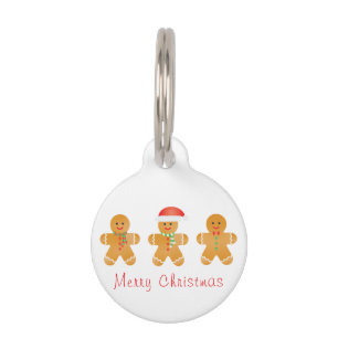 Merry Christmas Gingerbread Men Pet Tag