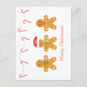 Merry Christmas Gingerbread Men Postcard