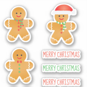 Merry Christmas Gingerbread Men Santa Hat