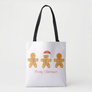 Merry Christmas Gingerbread Men Tote Bag