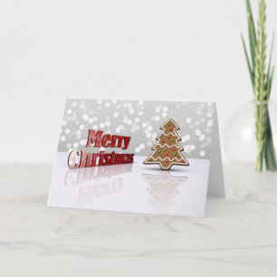 Merry Christmas Gingerbread Tree Holiday Card