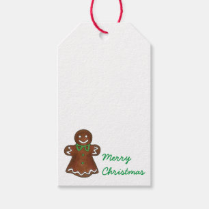 Merry Christmas Gingerbread Woman Cookie Holiday Gift Tags