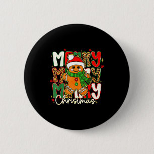 Merry Christmas Gingerbread Xmas Coquette Tis The  6 Cm Round Badge