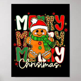 Merry Christmas Gingerbread Xmas Coquette Tis The  Poster