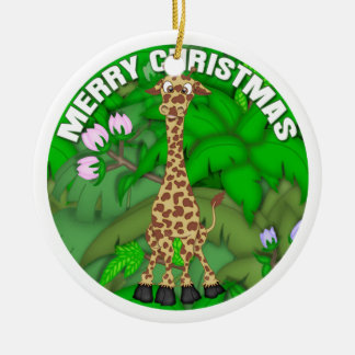 Merry Christmas Giraffe Ceramic Tree Decoration