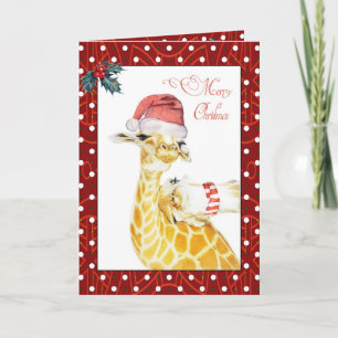 Merry Christmas Giraffes Humour Card