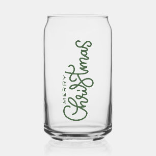 Merry Christmas Glass Festive Holiday Drinkware