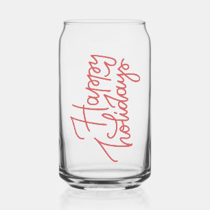 Merry Christmas Glass   Festive Holiday Drinkware