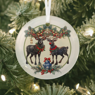 Merry Christmas Glass Tree Decoration