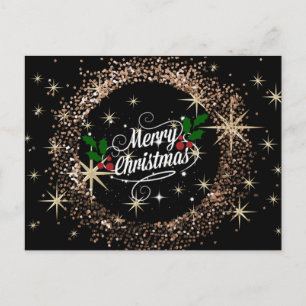 Merry Christmas glitter and shine, holiday design Postcard