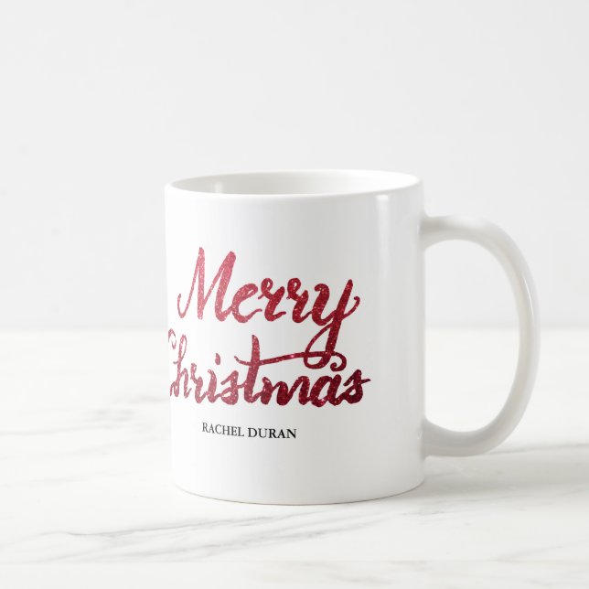 Merry Christmas glitter brush script mug (Right)