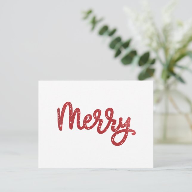 Merry Christmas Glitter Holiday  Postcard (Standing Front)