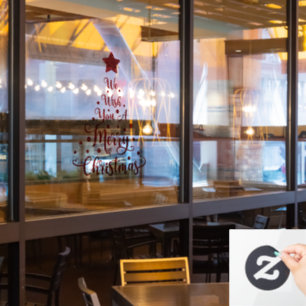 Merry Christmas glitter redWindow Cling